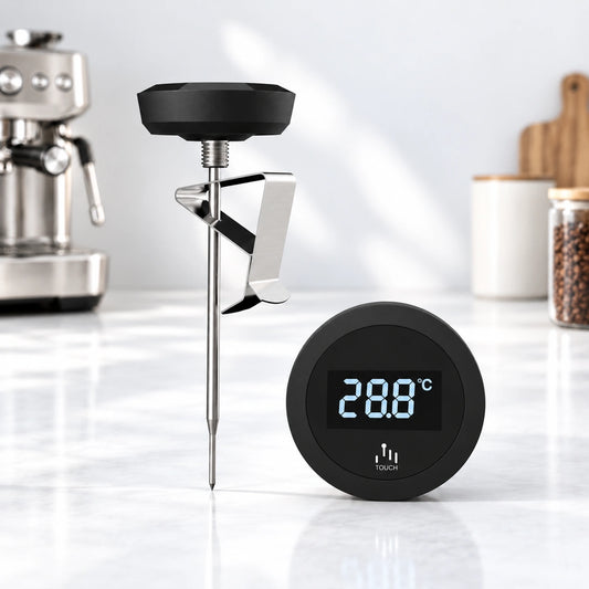 Digital milk thermometer with a probe